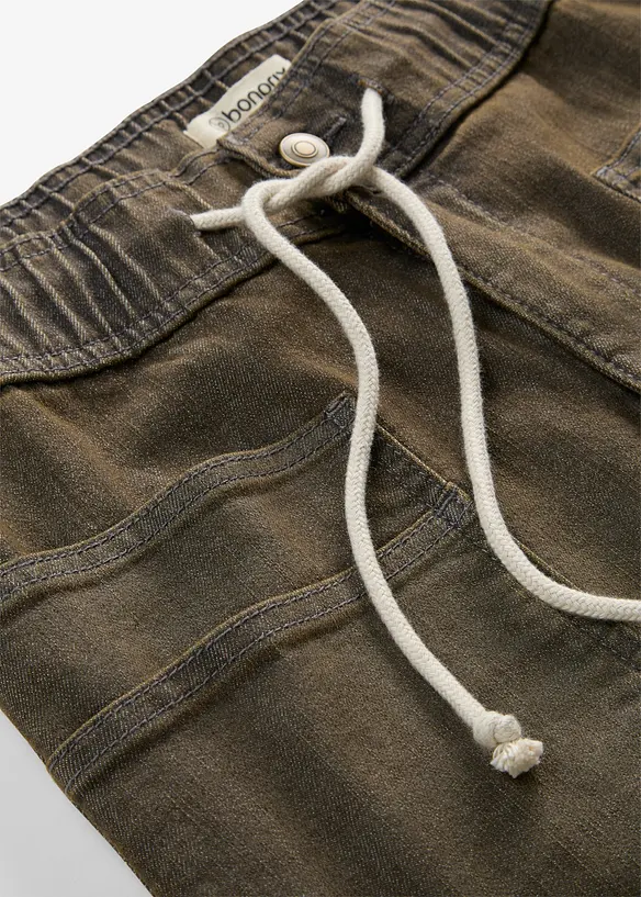 Jeans straight cropped, vita alta, bonprix