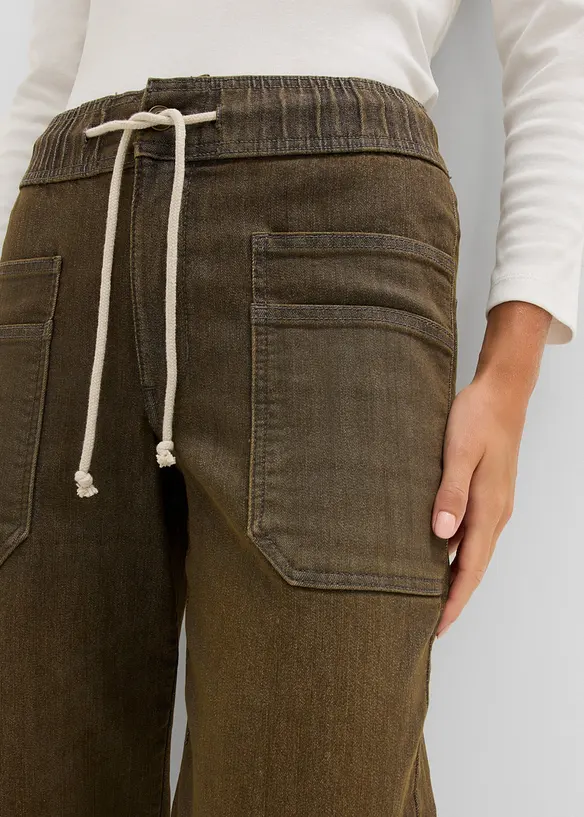 Jeans straight cropped, vita alta, bonprix