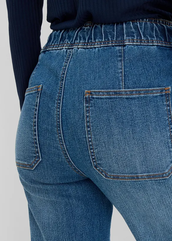 Jeans straight cropped, vita alta, bonprix