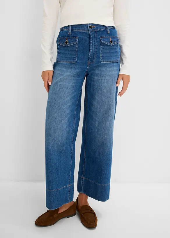 Jeans wide leg, vita alta, bonprix