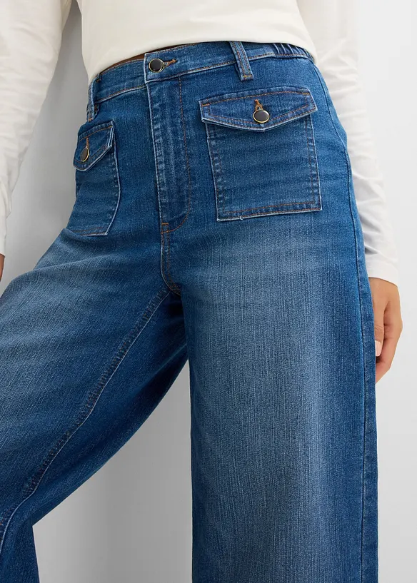 Jeans wide leg, vita alta, bonprix