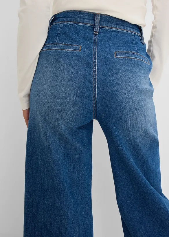 Jeans wide leg, vita alta, bonprix