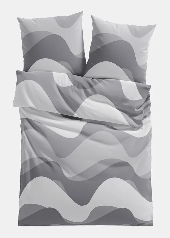 Biancheria da letto in misto cotone con fantasia grafica, bonprix