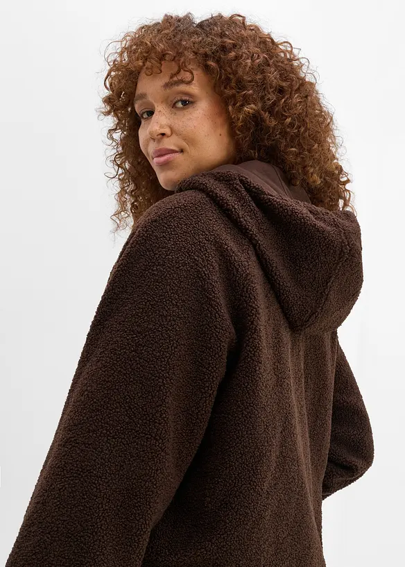 Giacca pr&eacute;maman 3 in 1 in pile teddy con inserto babywearing, bonprix