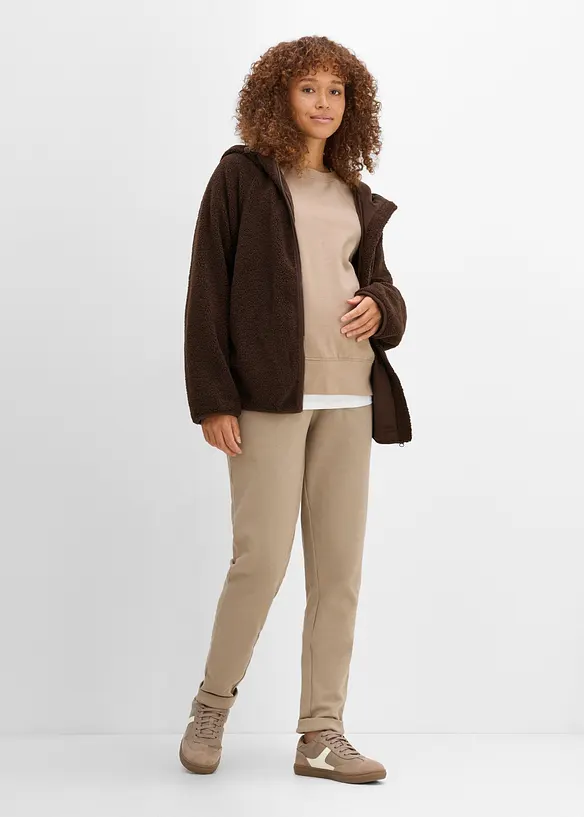Giacca pr&eacute;maman 3 in 1 in pile teddy con inserto babywearing, bonprix