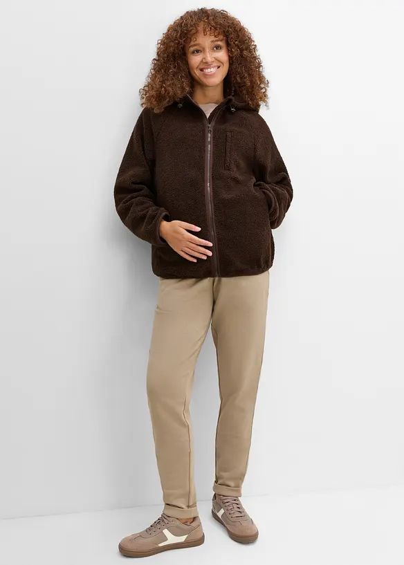 Giacca pr&eacute;maman 3 in 1 in pile teddy con inserto babywearing, bonprix