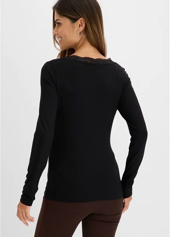 Maglia a maniche lunghe in viscosa morbida, bonprix