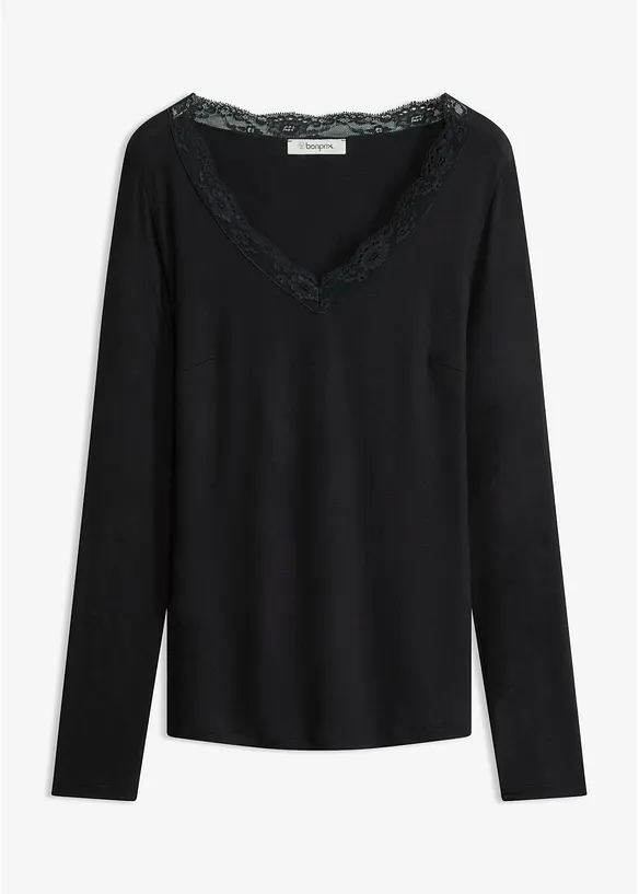 Maglia a maniche lunghe in viscosa morbida, bonprix