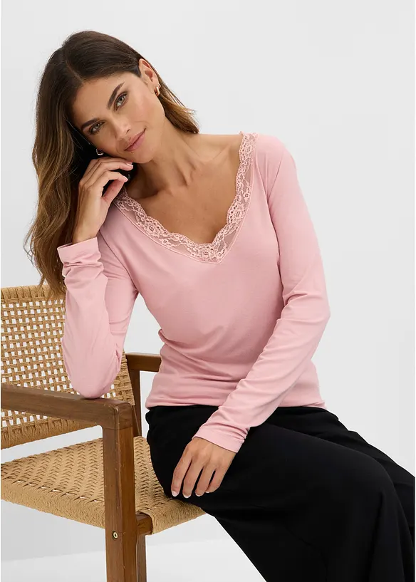 Maglia a maniche lunghe in viscosa morbida, bonprix