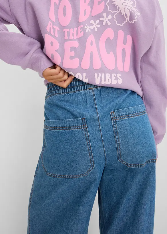 Jeans wide leg, vita alta, bonprix