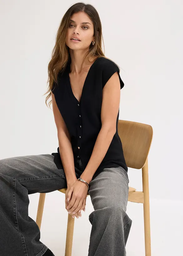 Gilet in maglia con scollo a V, bonprix