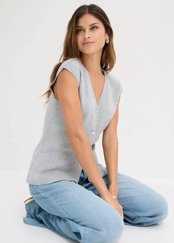 Gilet in maglia con scollo a V, bonprix