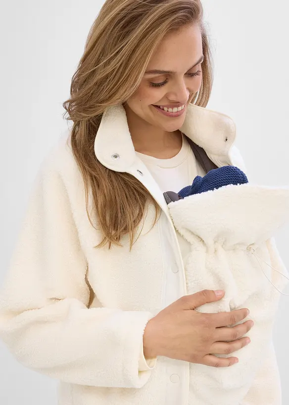 Giacca pr&eacute;maman in pile teddy con inserto babywearing, bonprix