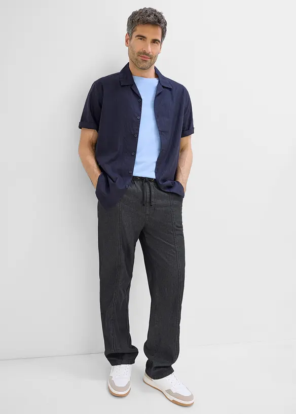 Pantaloni leggeri con elastico in vita loose fit, straight, bonprix