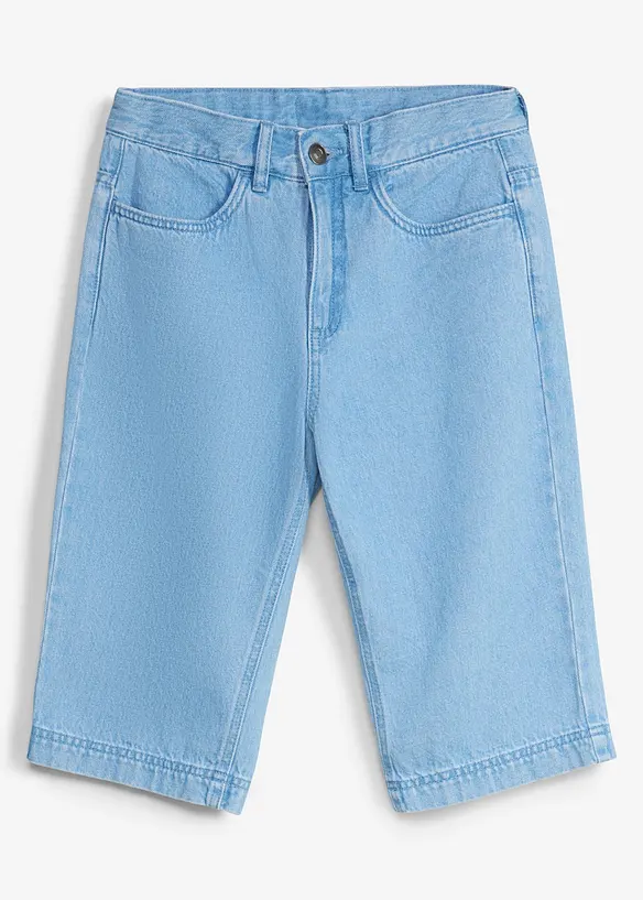 Bermuda di jeans lunghi con vita regolabile, loose fit, bonprix