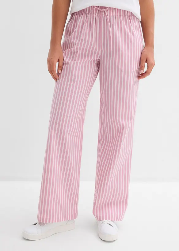 Pantaloni a palazzo in popeline di cotone, bonprix