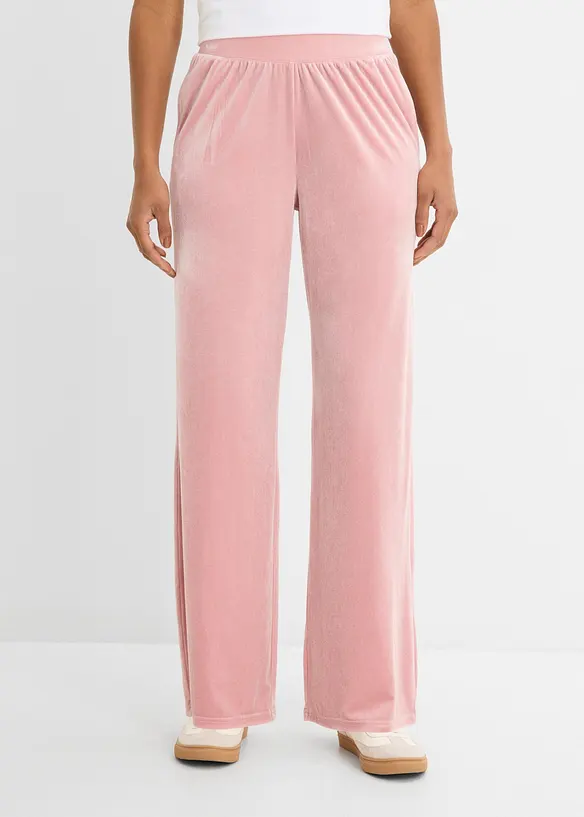Pantaloni in jersey effetto velluto, bonprix