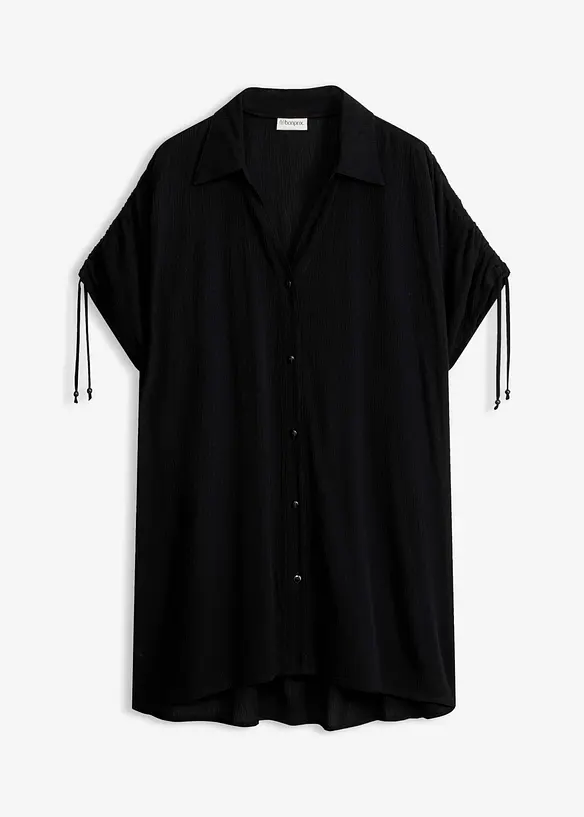 Camicia da spiaggia oversize in crinkle operato, bonprix