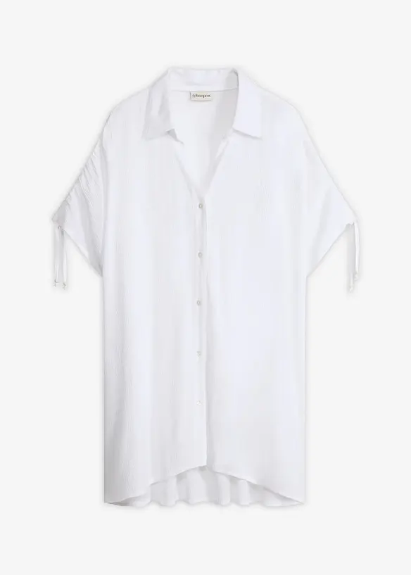 Camicia da spiaggia oversize in crinkle operato, bonprix