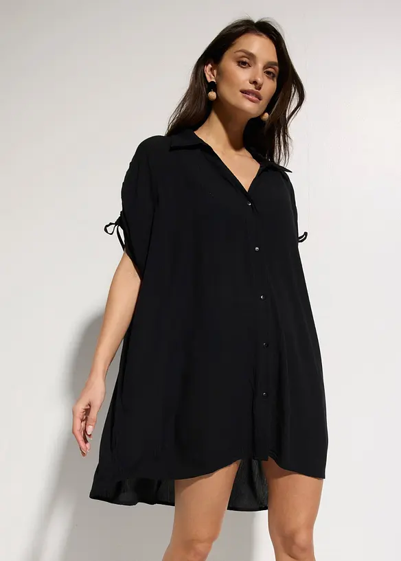 Camicia da spiaggia oversize in crinkle operato, bonprix