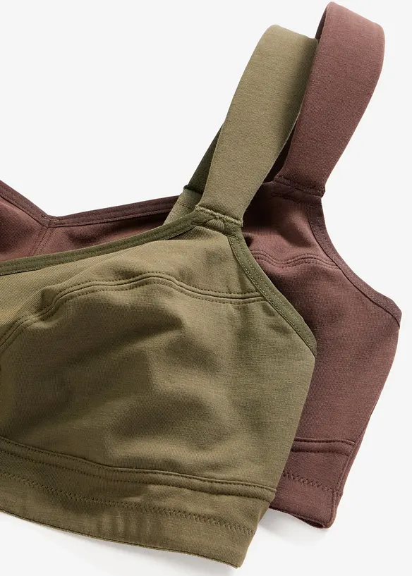 Reggiseno senza ferretto con cotone biologico (pacco da 2), bonprix