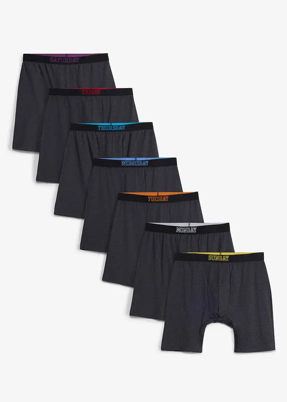 Boxer lunghi aderenti con cotone (pacco da 7), bonprix