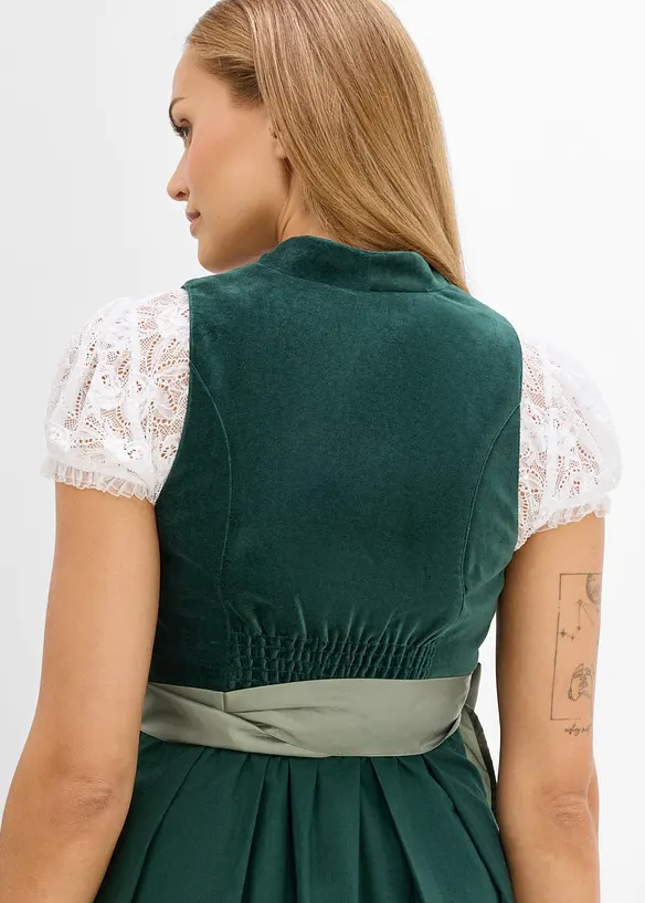 Abito bavarese premaman con corpetto in velluto e grembiule in satin (set 2 pezzi)., bonprix