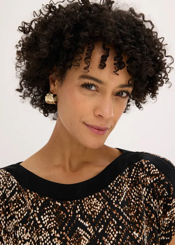 Maglia con carr&eacute; in raso, bonprix
