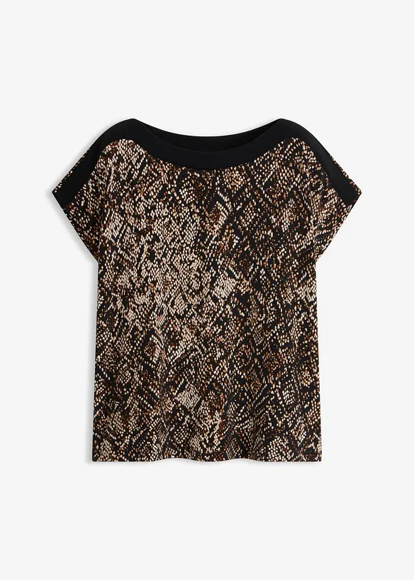 Maglia con carr&eacute; in raso, bonprix