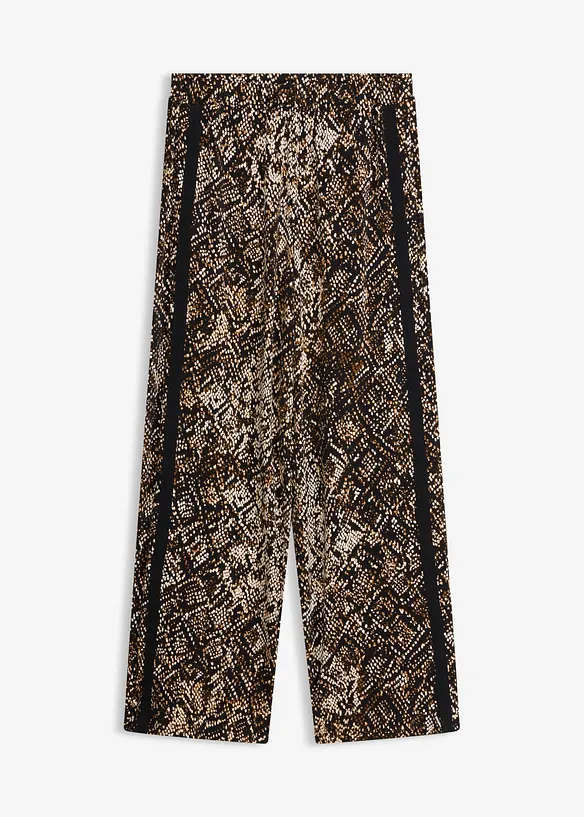 Pantaloni in jersey con bande di satin, bonprix