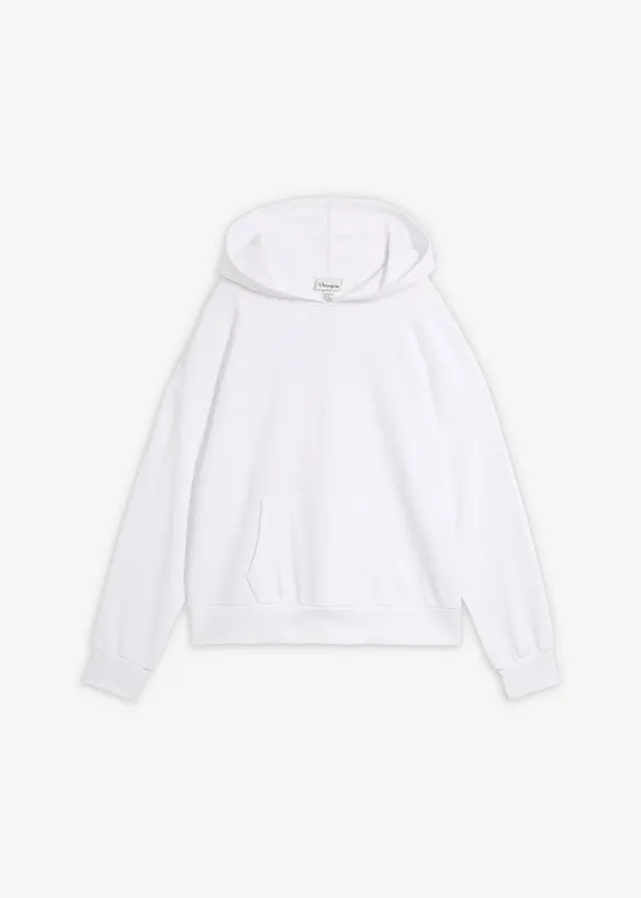 Felpa oversize in misto cotone morbido con cappuccio, bonprix