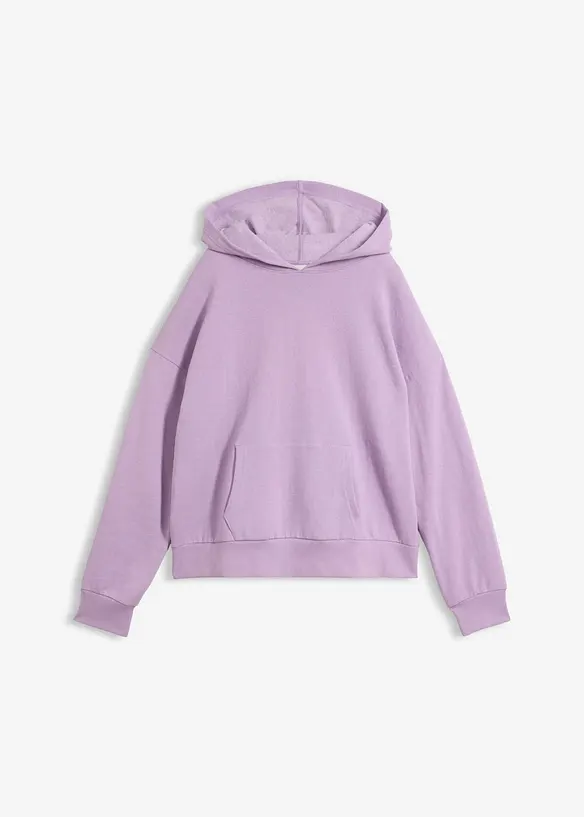 Felpa oversize in misto cotone morbido con cappuccio, bonprix