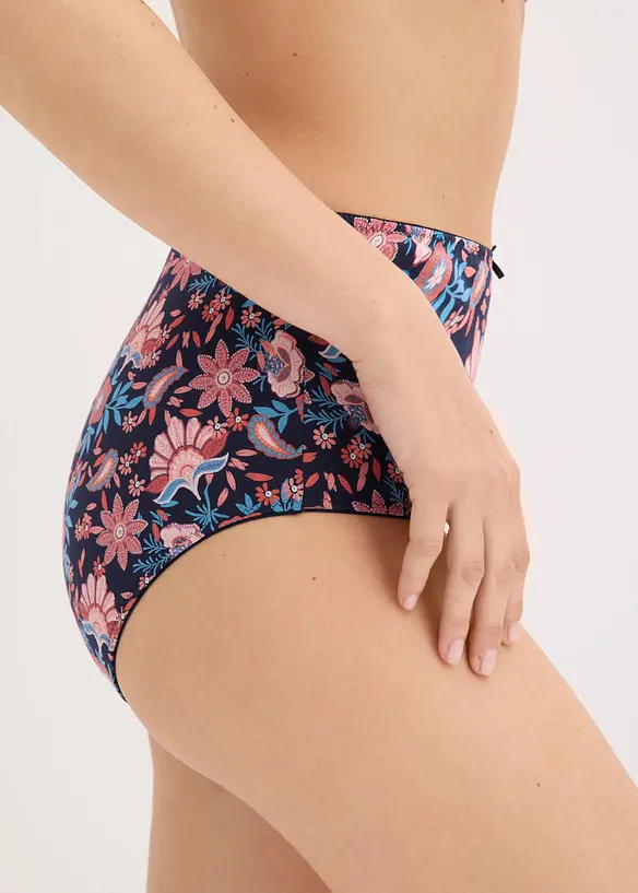 Slip a vita alta con cotone (pacco da 4), bonprix
