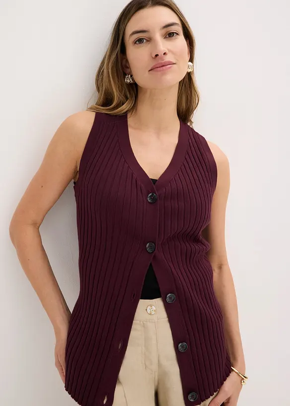 Gilet in maglia a coste, bonprix