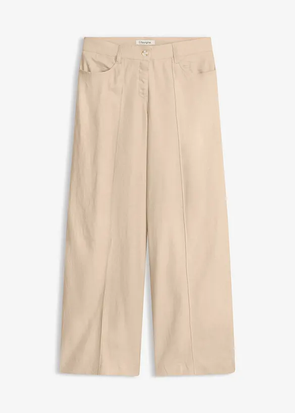 Pantaloni a palazzo in misto lino fresco e leggero, bonprix