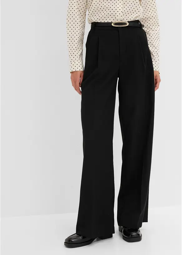 Pantaloni a palazzo con pinces, bonprix