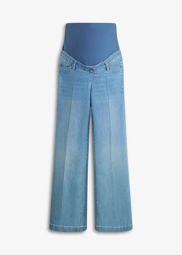 Jeans pr&eacute;maman larghi in denim elasticizzato, full length, bonprix