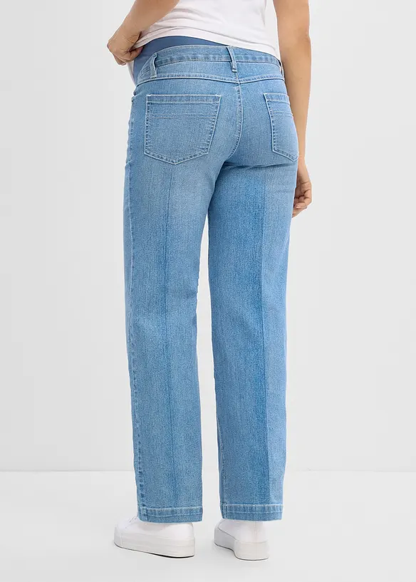 Jeans pr&eacute;maman larghi in denim elasticizzato, full length, bonprix