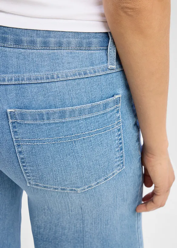 Jeans pr&eacute;maman larghi in denim elasticizzato, full length, bonprix