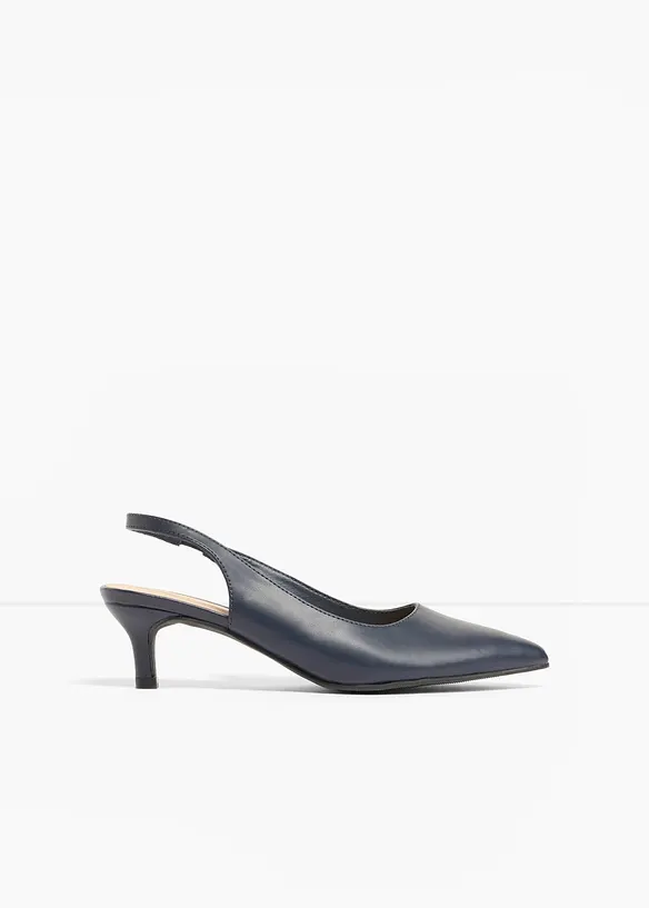 D&eacute;collet&eacute; slingback con tacco sottile, bonprix