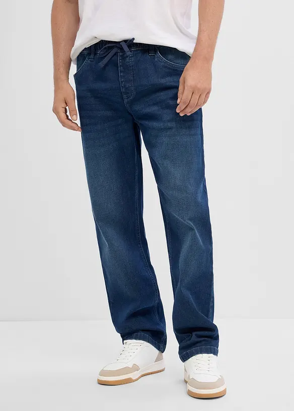 Jeans relaxed fit con elastico in vita, straight, bonprix