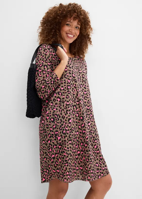 Abito corto in maglina effetto maglia, bonprix