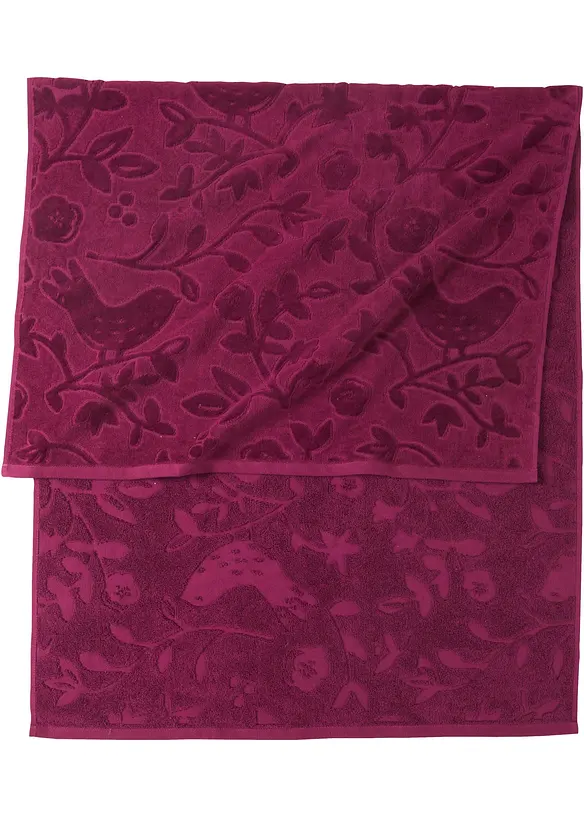 Asciugamano in cotone con struttura a rilievo, bonprix