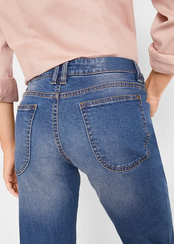 Jeans elasticizzati straight, vita media, bonprix