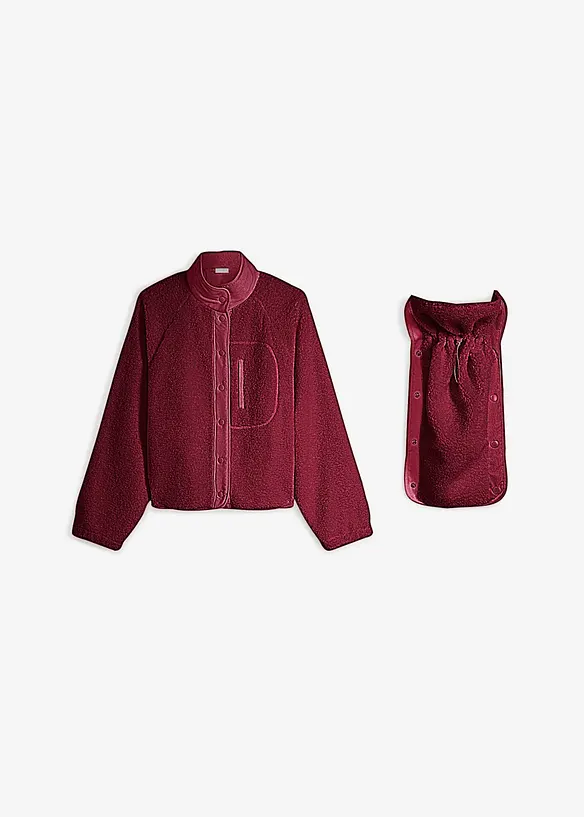 Giacca pr&eacute;maman in pile teddy con inserto babywearing, bonprix