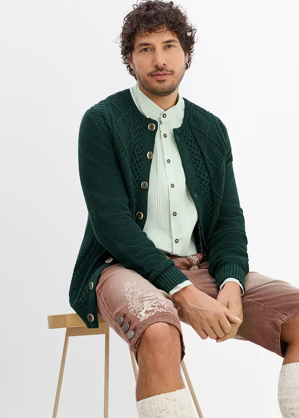 Cardigan bavarese in misto cotone morbido, bonprix