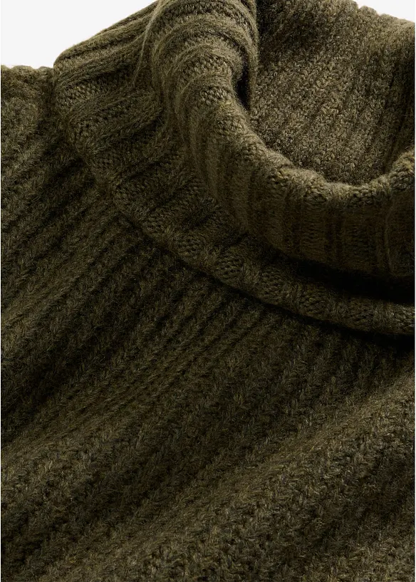 Maglione stile poncho in misto lana morbido, bonprix