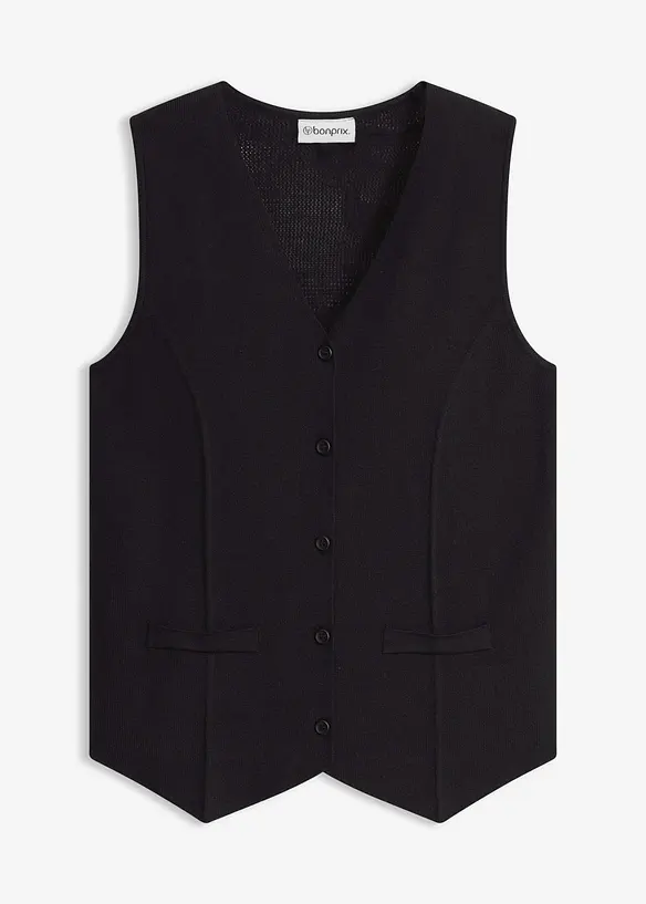 Gilet in maglia con motivo traforato dietro, bonprix