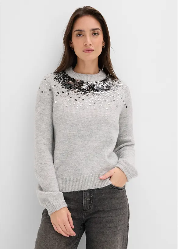 Maglione con paillettes colorate, bonprix