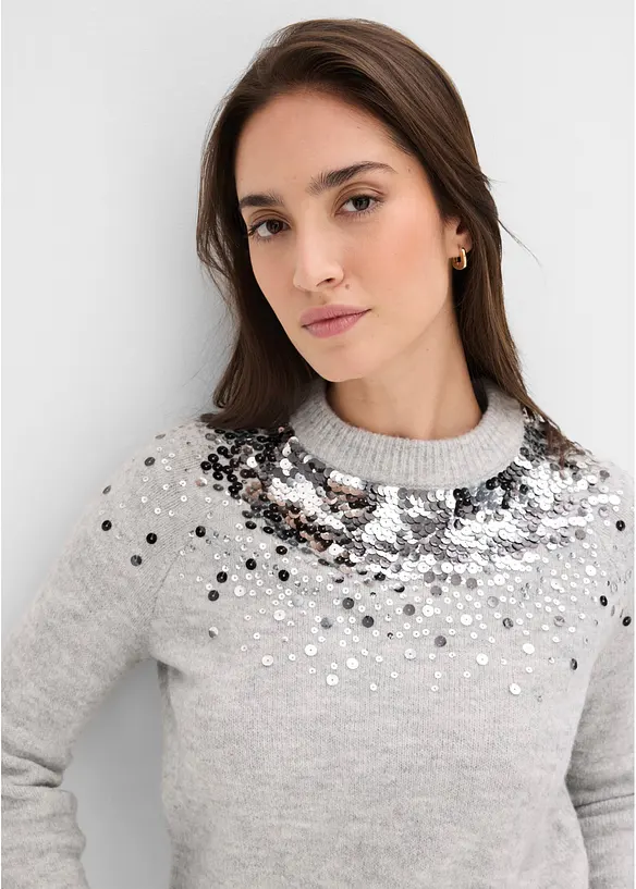 Maglione con paillettes colorate, bonprix